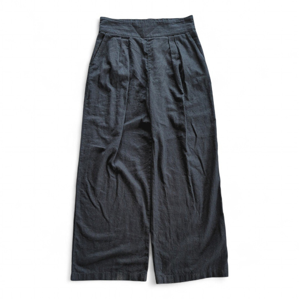 Abercrombie & Fitch Black Wide Leg Linen Pants - Picture 3 of 8